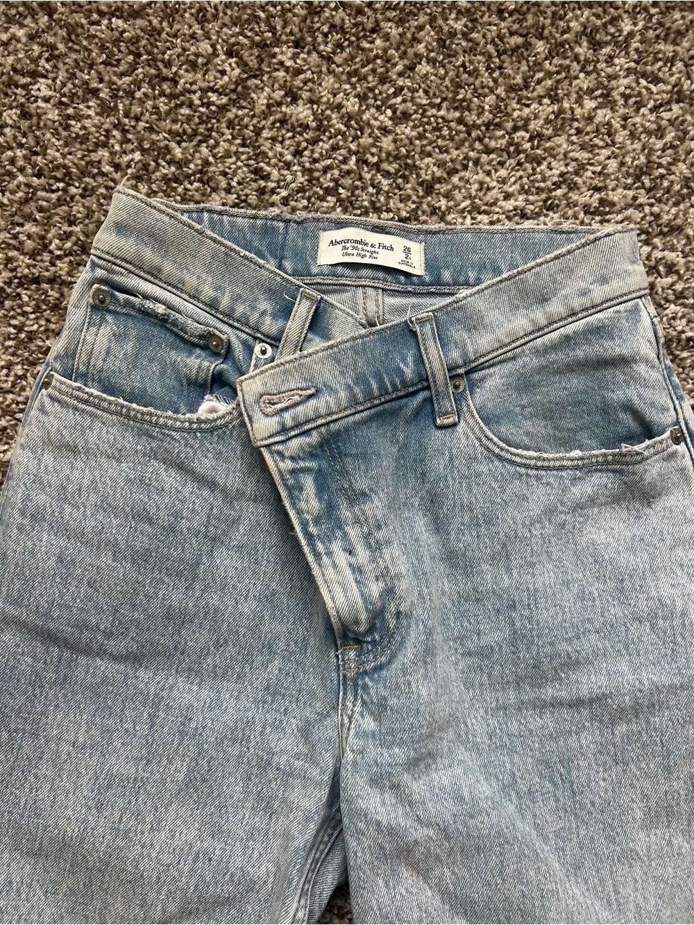 Abercrombie & Fitch Faded Light Blue Denim Jeans